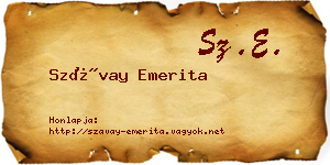 Szávay Emerita névjegykártya